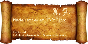 Madenszieder Félix névjegykártya